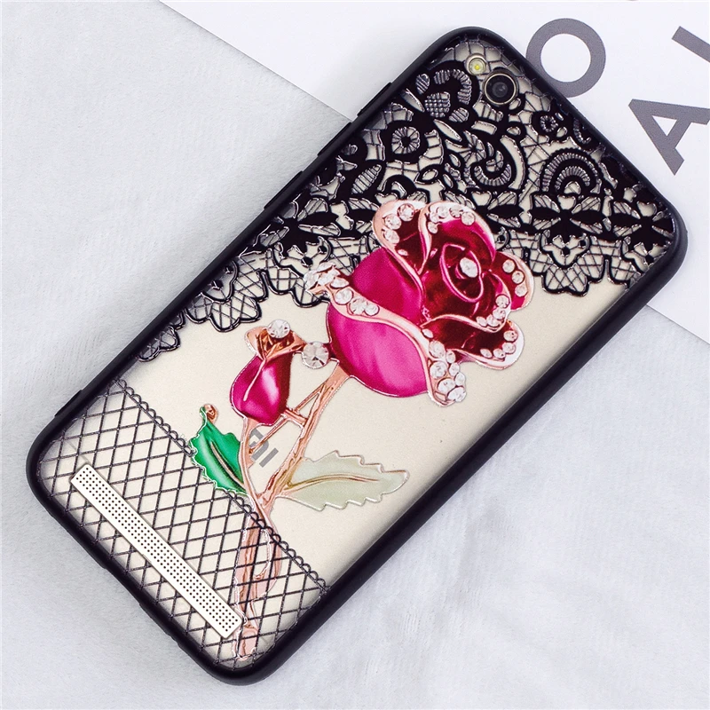 For Redmi 5 Plus Case Luxury 3D Lace Flower Butterfly Phone Back Cover For Xiaomi Redmi 5A Sexy Floral Hard PC Fundas Coque Capa (23)