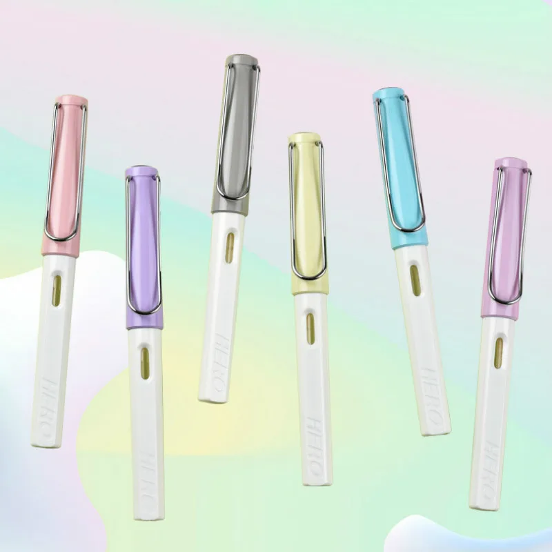 

HERO 359 Fountain Pen 0.38/0.5mm Double Pen Tip Gift Box Suit Fashion Candy Color Student Writing School Office Stationery