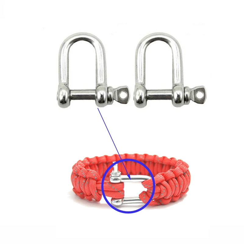 Accesorios camping Paracord Stainless Steel shackle Steel Buckle For
