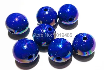 

royal blue color 20MM 100pcs/lot Plating AB chunky Acrylic beads ,Chunky beads for fashion necklace Jewelry!!