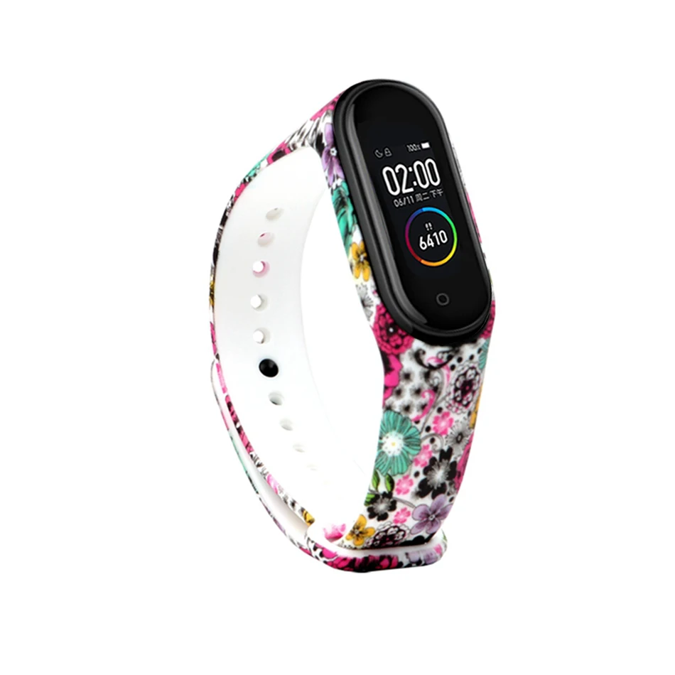 Цветной Камуфляжный ремешок Mi Band 4, сменный силиконовый ремешок с принтом, смарт-браслет для Xiaomi Mi браслет miband 4 3 NFC Pulseira - Цвет: 6