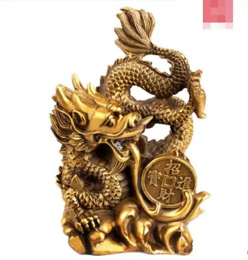 Fengshui Bronze Ware Chinese Channel Dragon Zodiac Longpan Home Craft Articles | Дом и сад