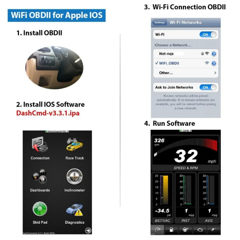 Автомобильный диагностический мини сканер ELM327 ElM 327 Wi Fi V1.5 OBD2 II с поддержкой