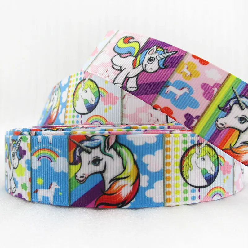ePacket 1'' 25mm Unicorn grosgrain ribbon printed unicorn pattern polyester 10 yards | Дом и сад