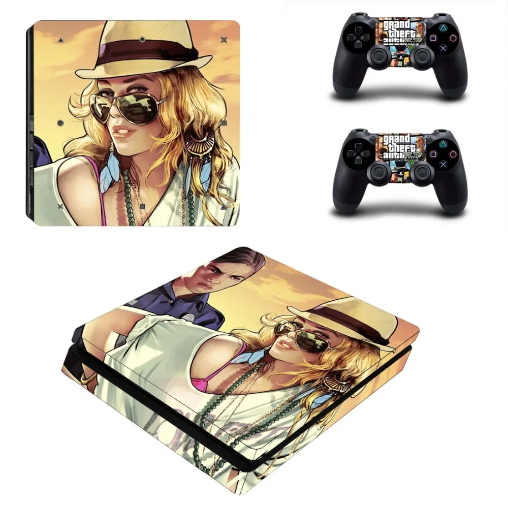 Grand Theft Авто Виниловая Наклейка защитная Ps4 Тонкий чехол наклейка для Sony PS4 Slim