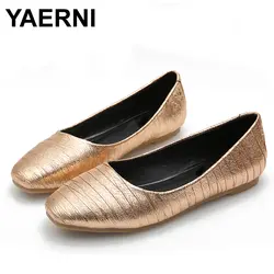 Обувь yaerni; женские балетки на плоской подошве; лоферы с блестками и квадратным носком; сандалии без застежки; большие размеры 40, 41, 42, 43; цвет