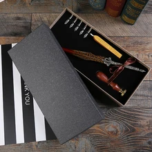 Антикварные перо Dip письма набор чернил канцелярские Подарочная коробка с уплотнением воск набор