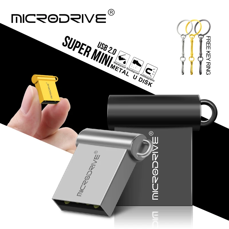 Быстрая скорость супер мини-флешка 4 ГБ USB флеш-накопитель 32 ГБ 16 ГБ 8 ГБ металлическая Водонепроницаемая Флешка 64 Гб 128 ГБ USB флешка флеш-накопитель