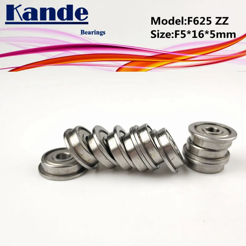 Подшипники Kande F625 10 шт. ABEC 1 F625ZZ ZZ с фланцем миниатюрный глубокий шаровой подшипник