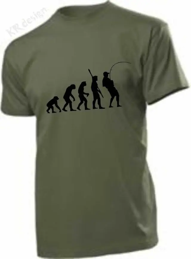 

Evolution Ape g (Man with Rod) T-shirt Angling Anglers Top Men'S T-Shirts Summer Style Fashion Swag Men T Shirts free shipping
