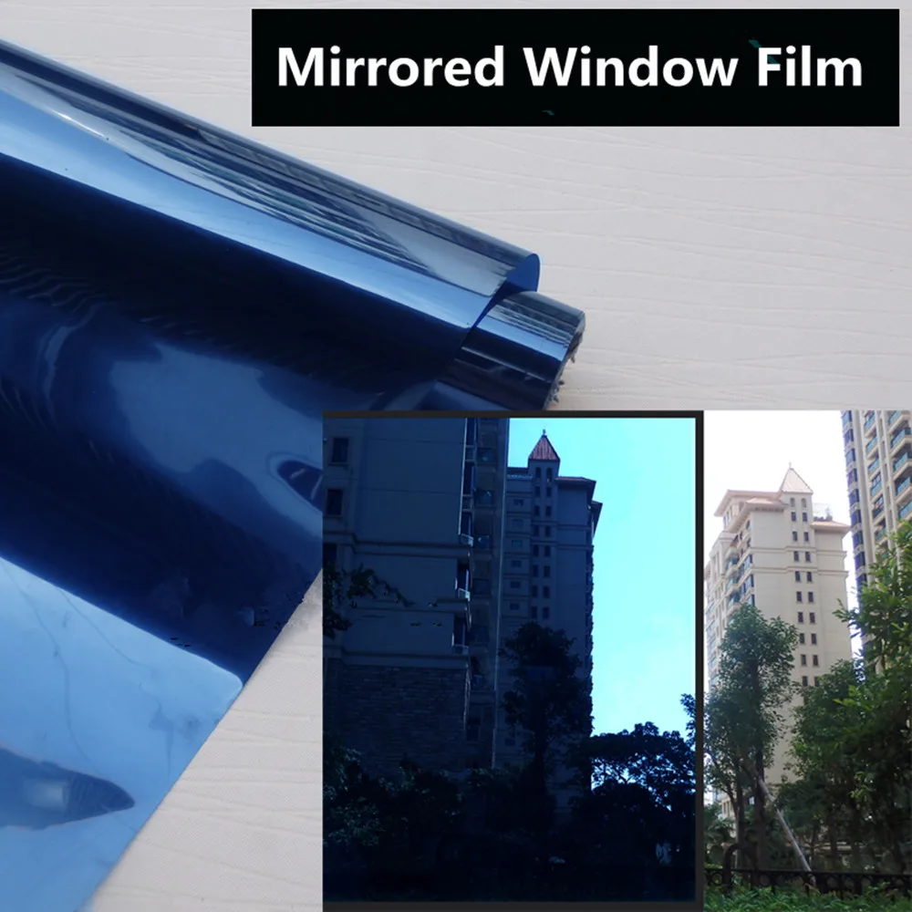 Sunice двойная синяя односторонняя зеркальная оконная пленка, декоративная, уличная, солнечная, ТИНТ, контроль тепла, анти-УФ, для дома, офиса, стеклянная наклейка