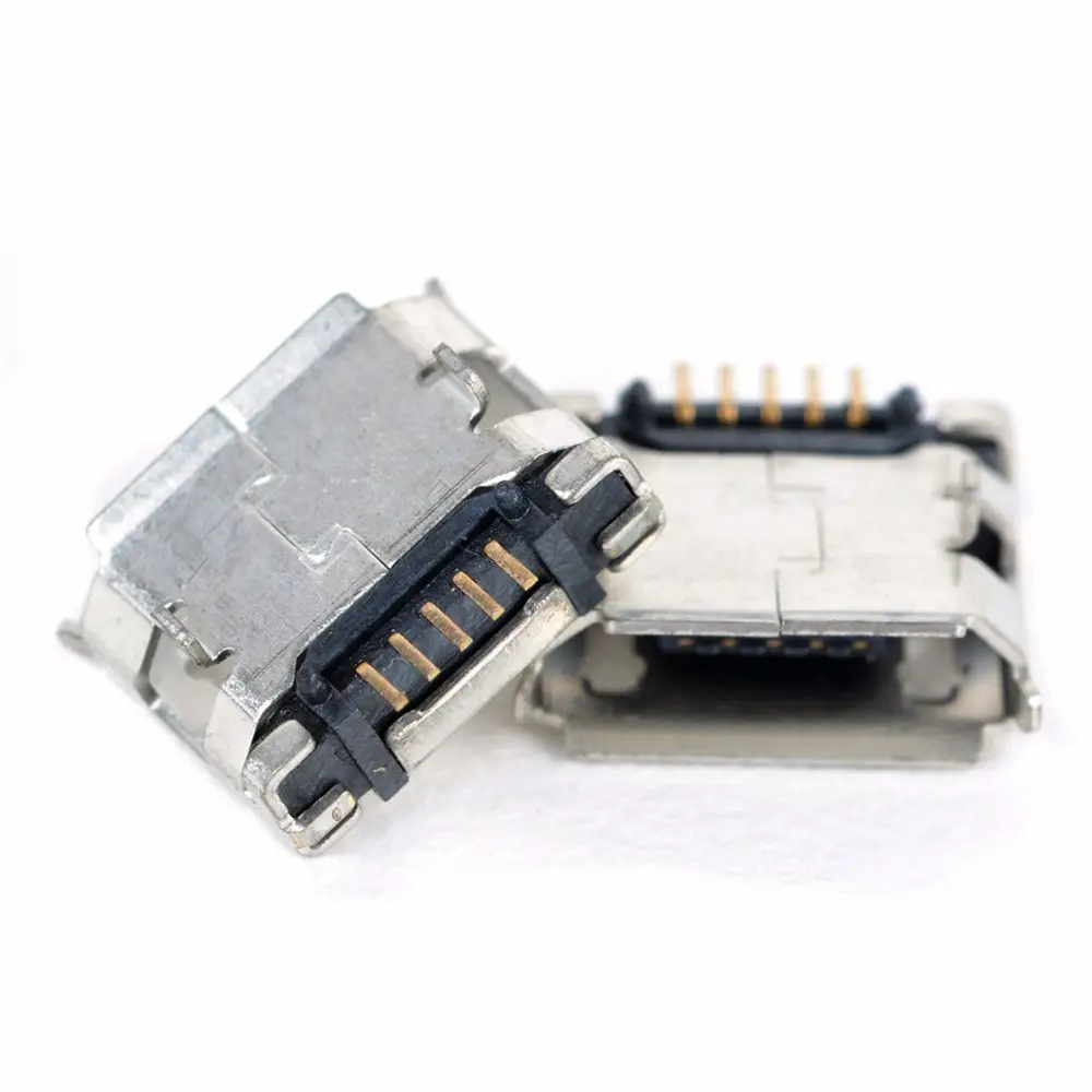 

20pcs/lot 5 Pin SMT Socket Connector Micro USB Type B Female Placement SMD DIP Silver Adapter Connector free shipping