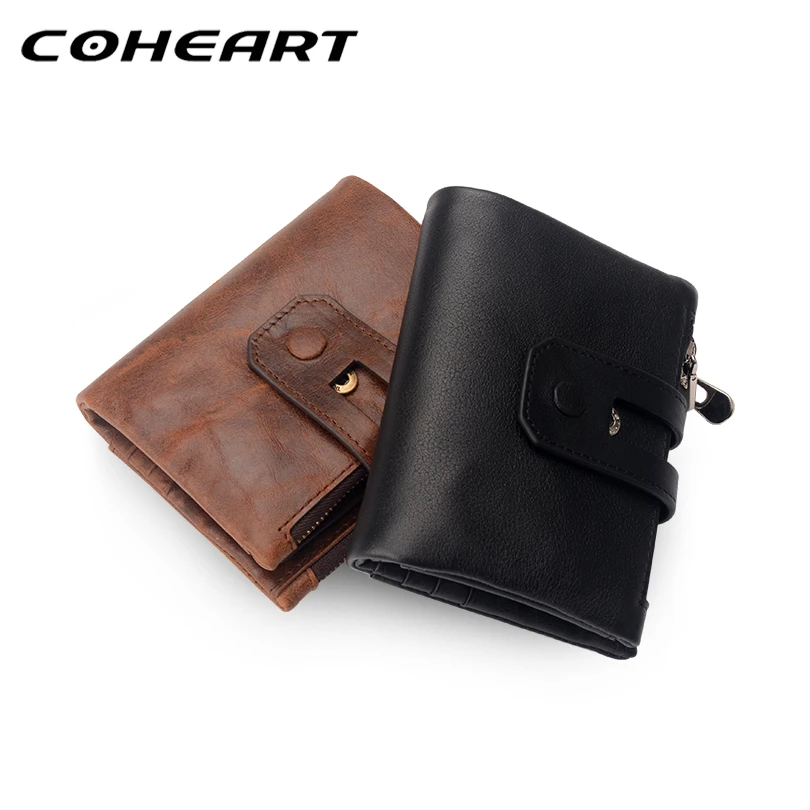 Кошелек COHEART мужской из натуральной кожи высокое качество маленький короткий