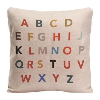 

Colorful Black Letters Cushion Cover Decorative Pillow For Car Covers ABC Pillow Case English Letter Linen Home Decor Pillowcase