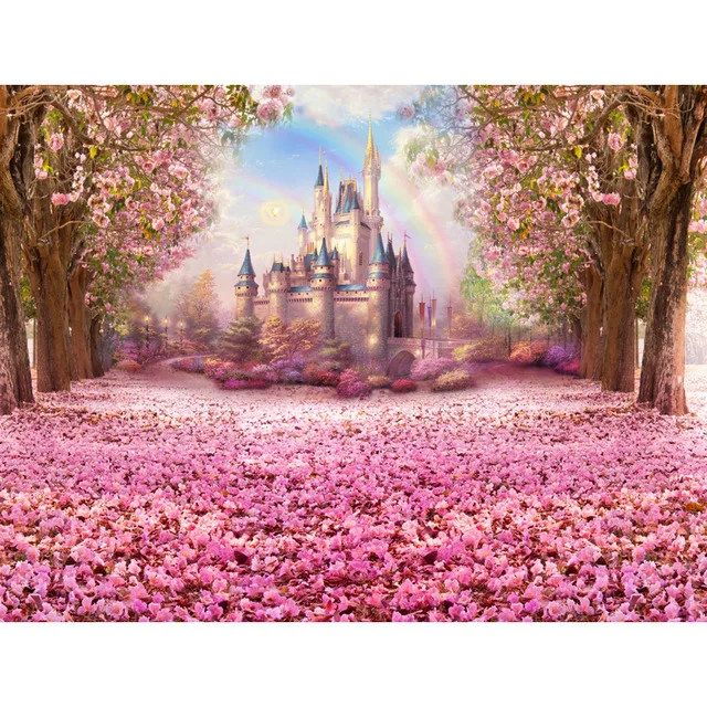 

10X10 Polyester Vinyl Photography Background Flower castle newborn children birthday party Backdrops for Photo Studio