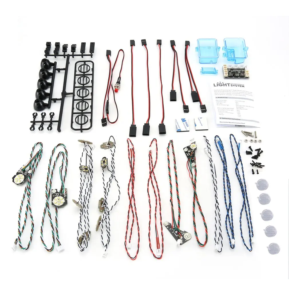

Exquisite TRX-4 Simulated Guard Crawler LED Light System Front & Rear Lamp Group for TRX-4 Defender