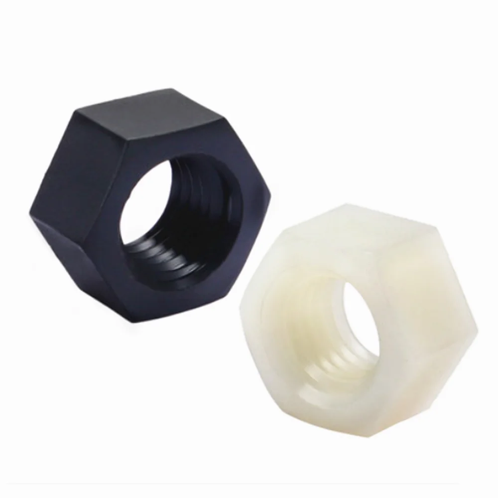 Black White Plastic Nylon Hexagon Nut Hex Nut M2,M2.5,M3,M4,M5,M6,M8,M10,M12 