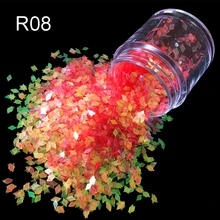 Candy colored translucent UV tool Manicure toe nails 2mm flash 7 colour Sun red Rhombus nail art glitter powder R08