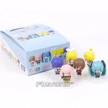 

VOCALOID Hatsune Miku Kaito Kagamine Rin Ren Luka Meiko Mini PVC Figures Toys 6cm 6pcs/set with Retail Box