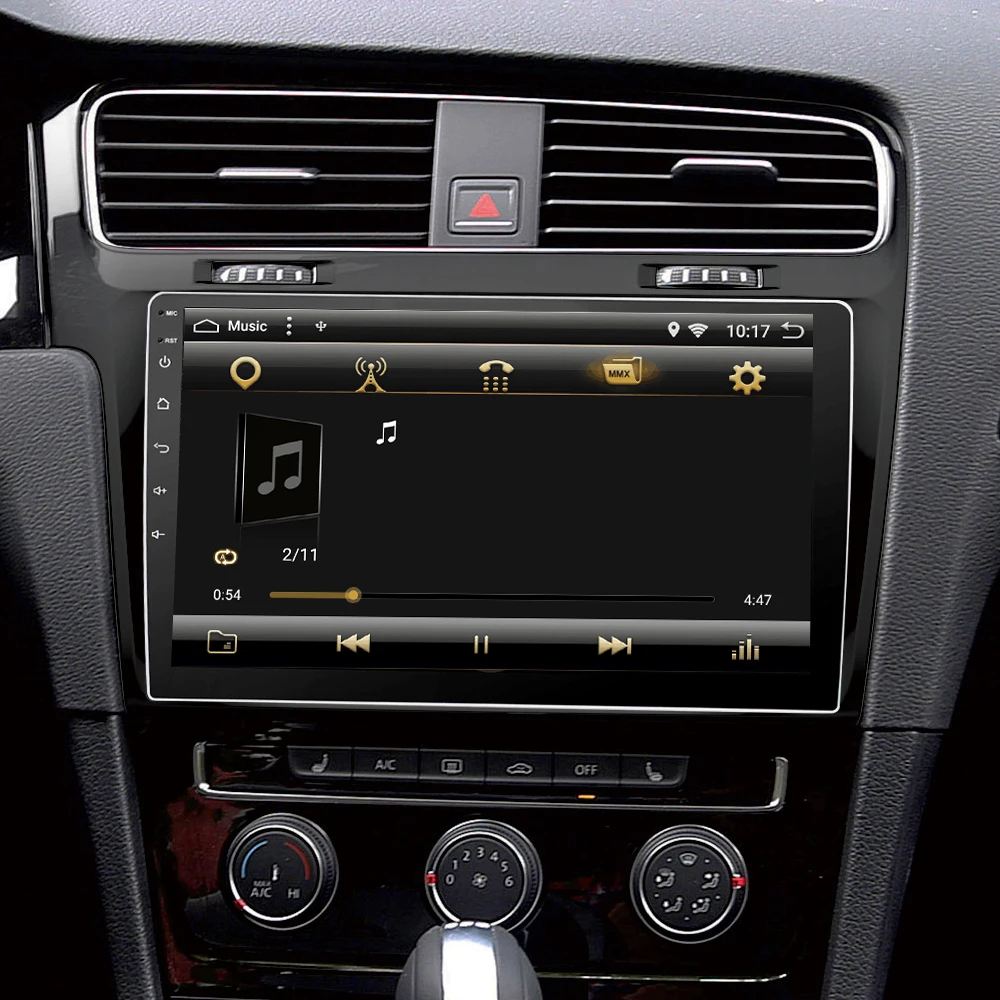 Best Eunavi Android 8.1 Octa-core 10.1 inch Car Radio HeadUnit GPS Navi Player for 2013- 2015 VW Volkswagen Golf 7 With SWC WIFI 1