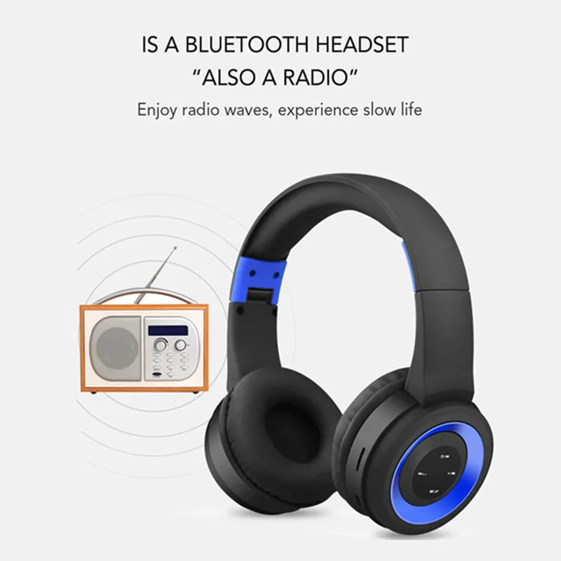 Высокое качество беспроводной Bluetooth 5,0 игровая гарнитура Поддержка SD FM карты для планшета телевизора мобильный телефон Проводные Наушники с микрофоном