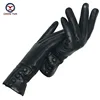 CHINGYUN New Women Genuine Glove Soft Thicken Bow Leather Gloves Winter Autumn Ladies Fashion Brand Black Warm Leather fv02 ► Photo 1/6