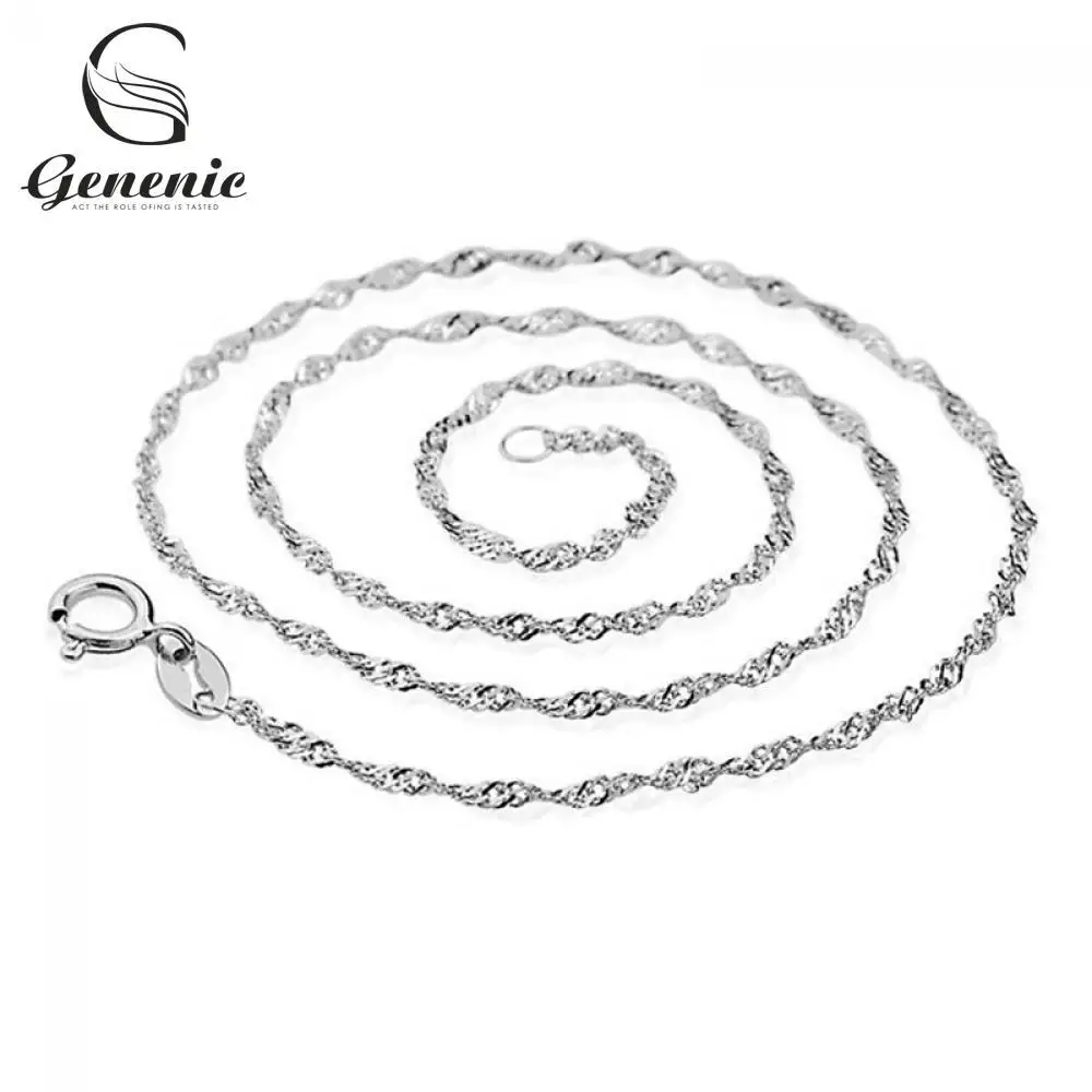 

18'' Hot Sale Lots 10 Pcs Twisted Necklace Jewelry Silver Plated Water Wave Chain Necklace Jewelry