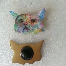 Изготовленный На Заказ Печатающая игла s эпоксидной смолой, брошь на булавке с принтом, булавка в форме кошки