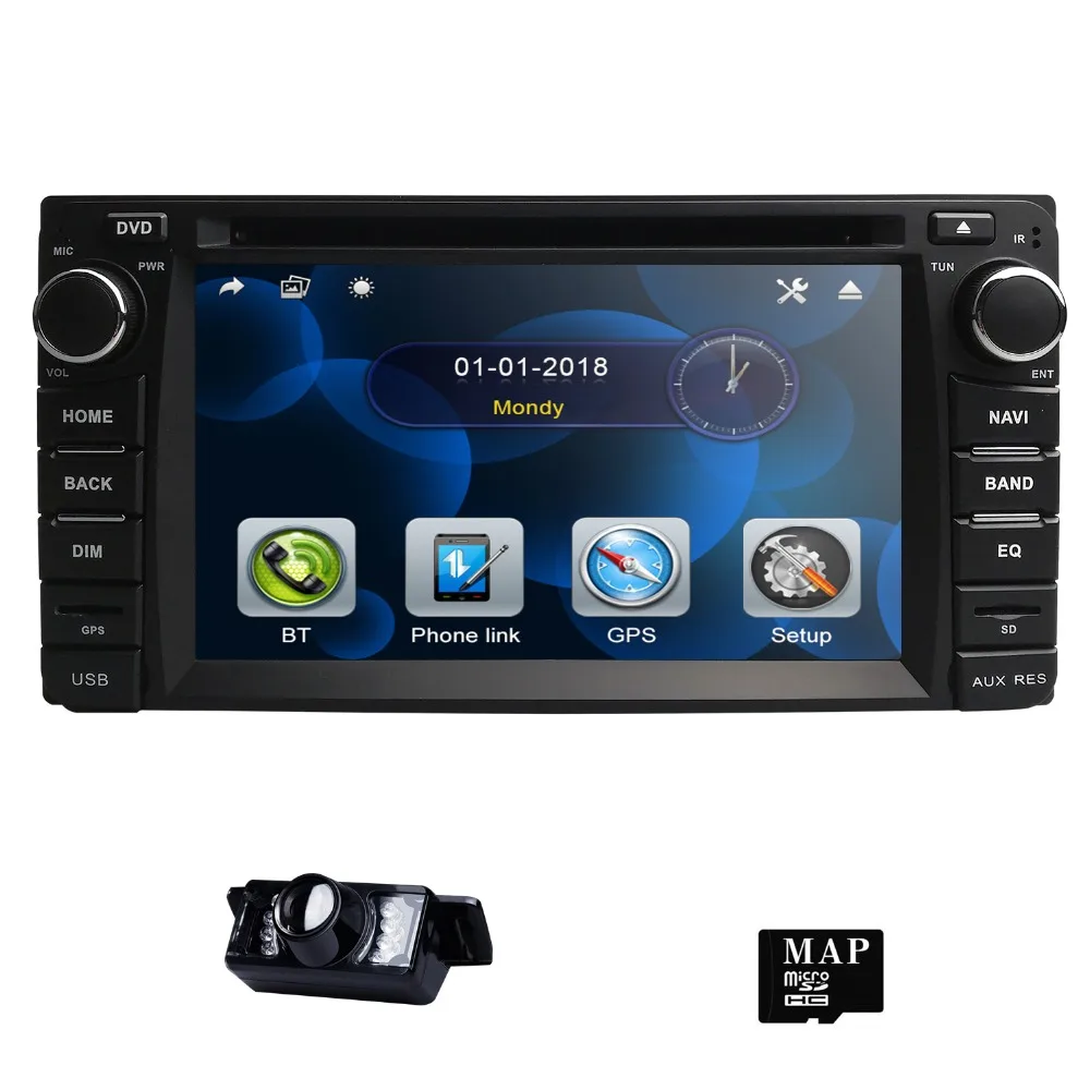 Cheap 6.2" 2Din Car DVD Player for Toyota Corolla Auris Fortuner Estima vios Innova RAV4 Prado Vios Hilux Vitz gps Navi Mirror DAB Cam 1