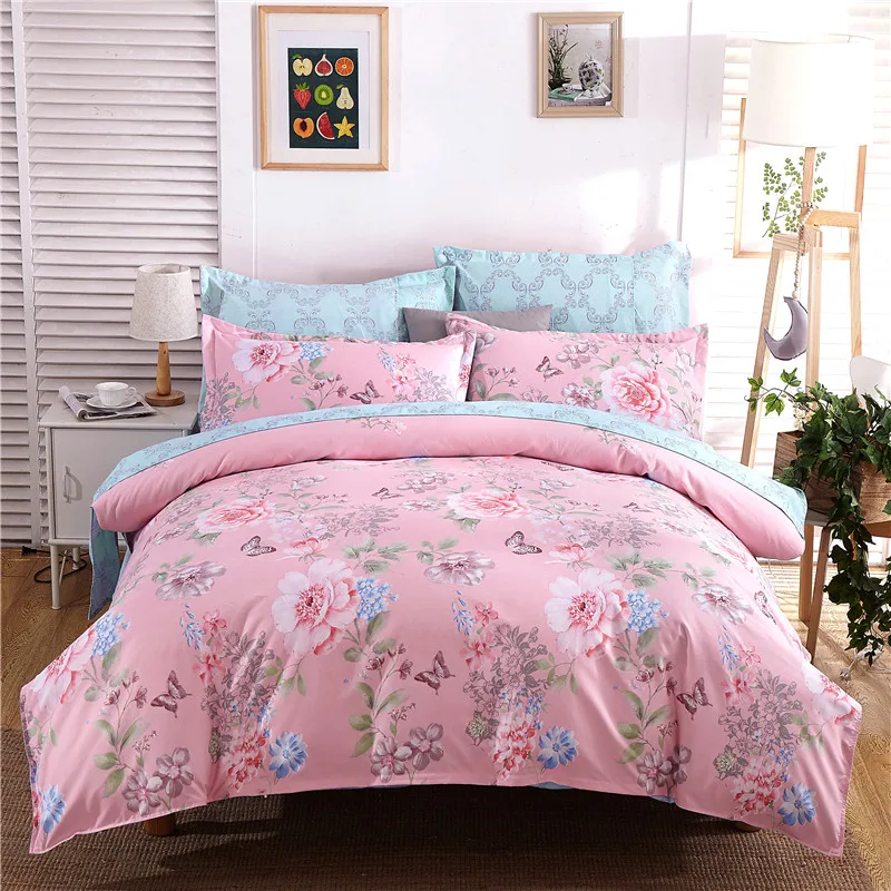 

Pink Print Pattern Textiles 3/4pcs Bedding Sets Contain Duvet Cover Bed Sheet Pillowcase Twin Queen King 5 Size Super Soft Warm