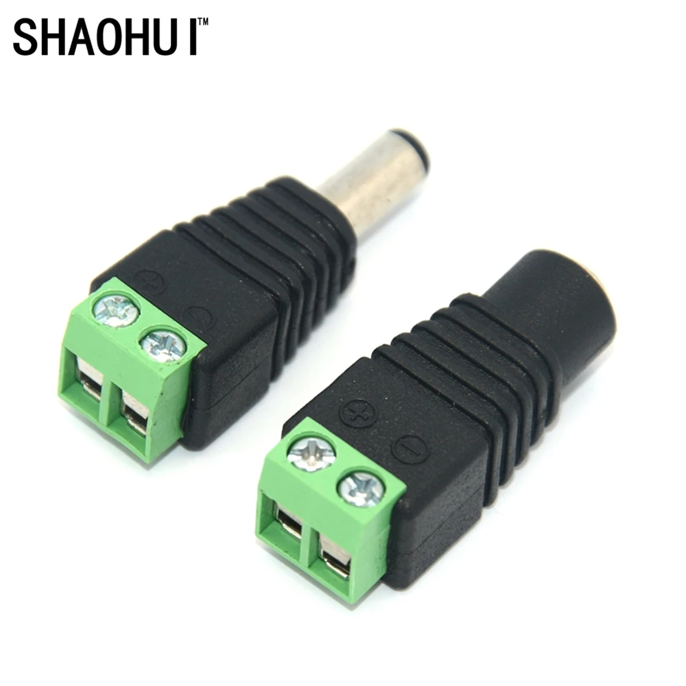 

10set/lot Female & Male DC Conversion Connector Image Input Power Jack Plug Connector For 5050 3528 Single Color LED Strip Light