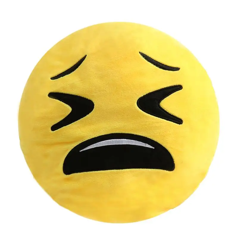 32cm Creative Emoji Pillow Soft Stuffed Plush Toy Doll Round Emoticon