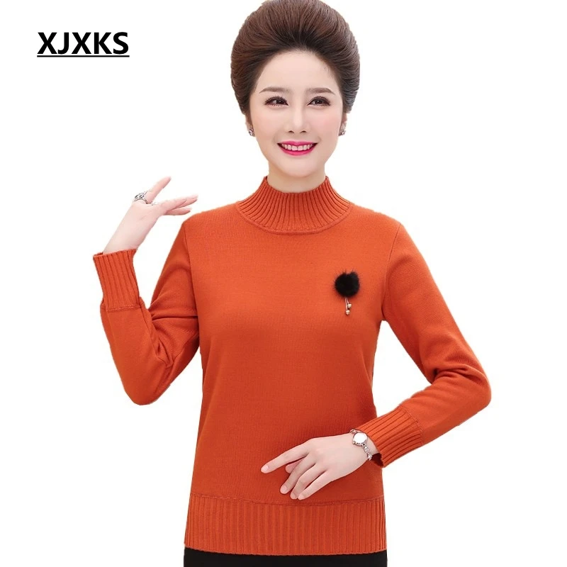 XJXKS свитера Мода 2018 зимняя одежда женские с длинными рукавами тянуть роковой Джемперы корейский стиль женщина негабаритных свитер