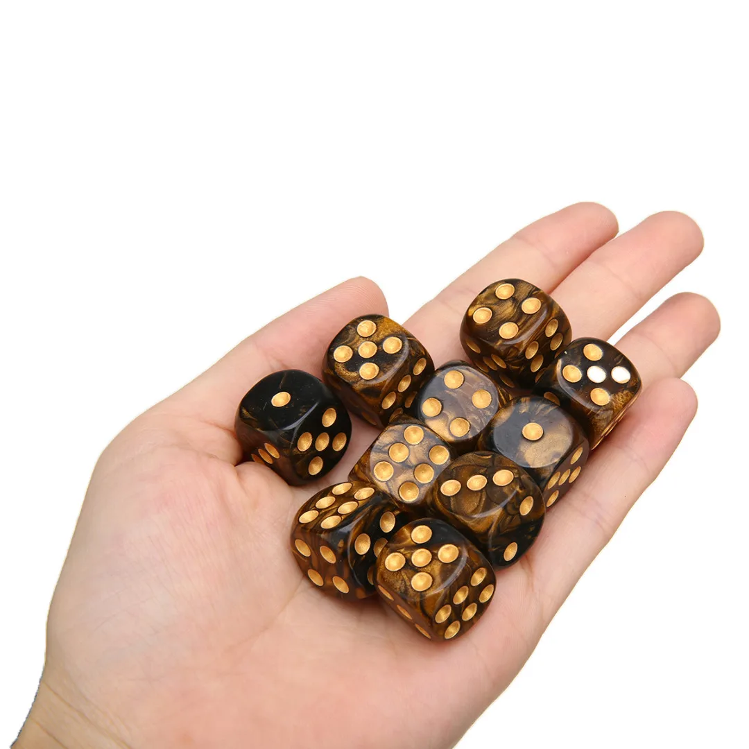 Brand New 10Pcs/set Mixed Colore Retro Dice 16mm Six Sided Game Dice Casino Craps Games Dice Set Droshipping