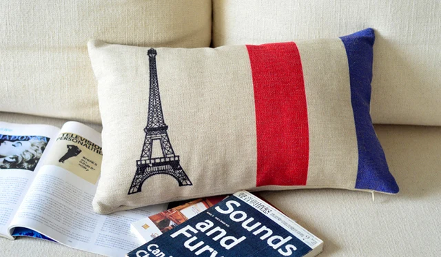 Париж подушка наволочки кресла подушки потертый шик интерьер