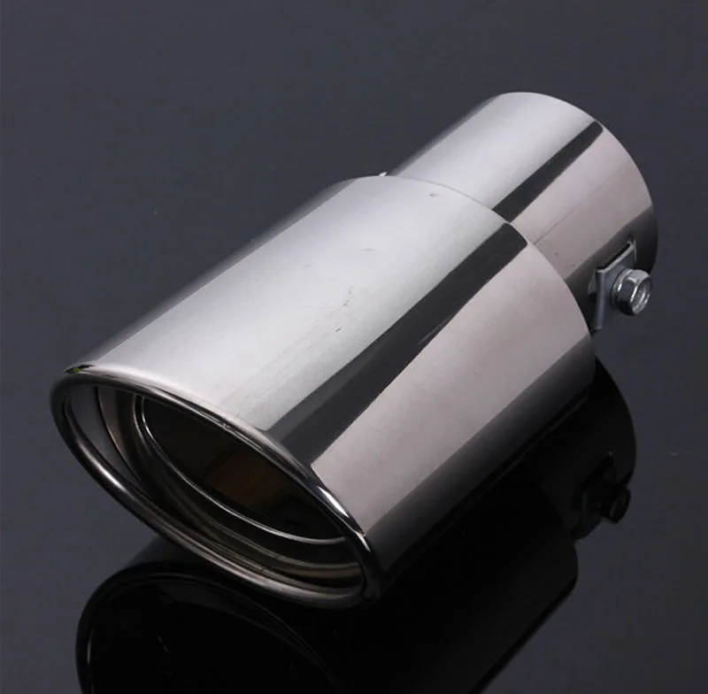 Universal Chrome Stainless Steel Car Rear Round Exhaust Pipe Tail