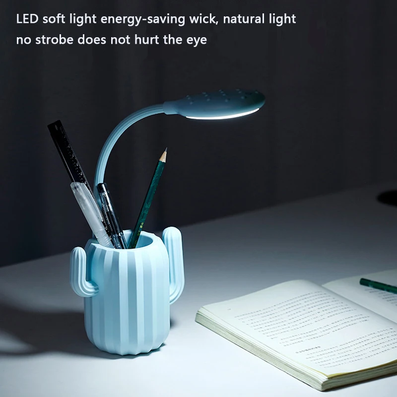 

Litwod Z20 Cactus pen holder desk lamp student reading eye protection storage table lamp LED charging table lamp gift