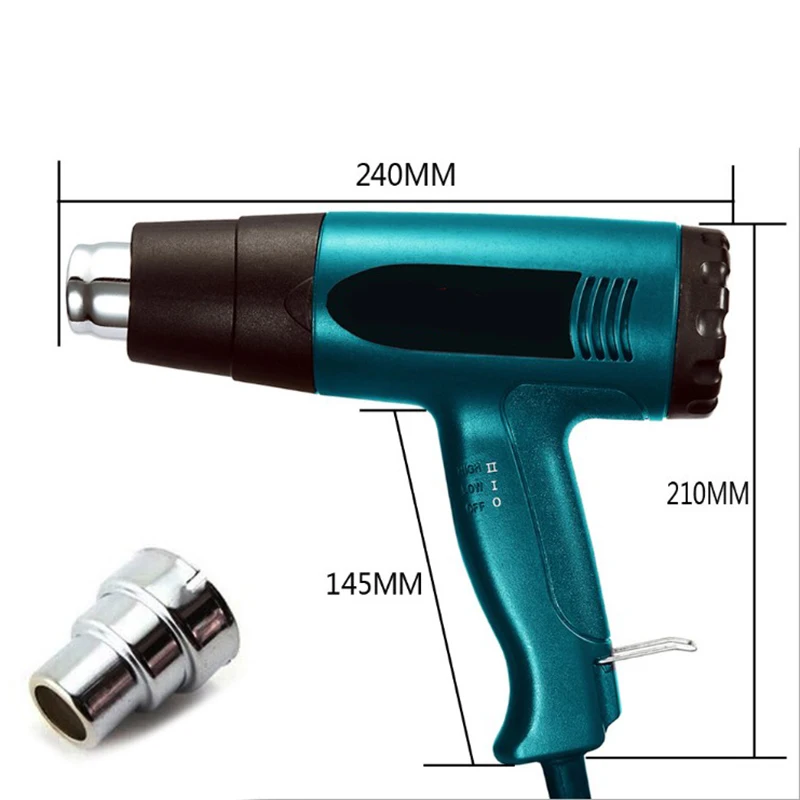 1800W 110V Portable Industrial Blow Dryer Electric Build Tool Thermal Hair Technic Tool Construction Hot Air Tool Us Plug