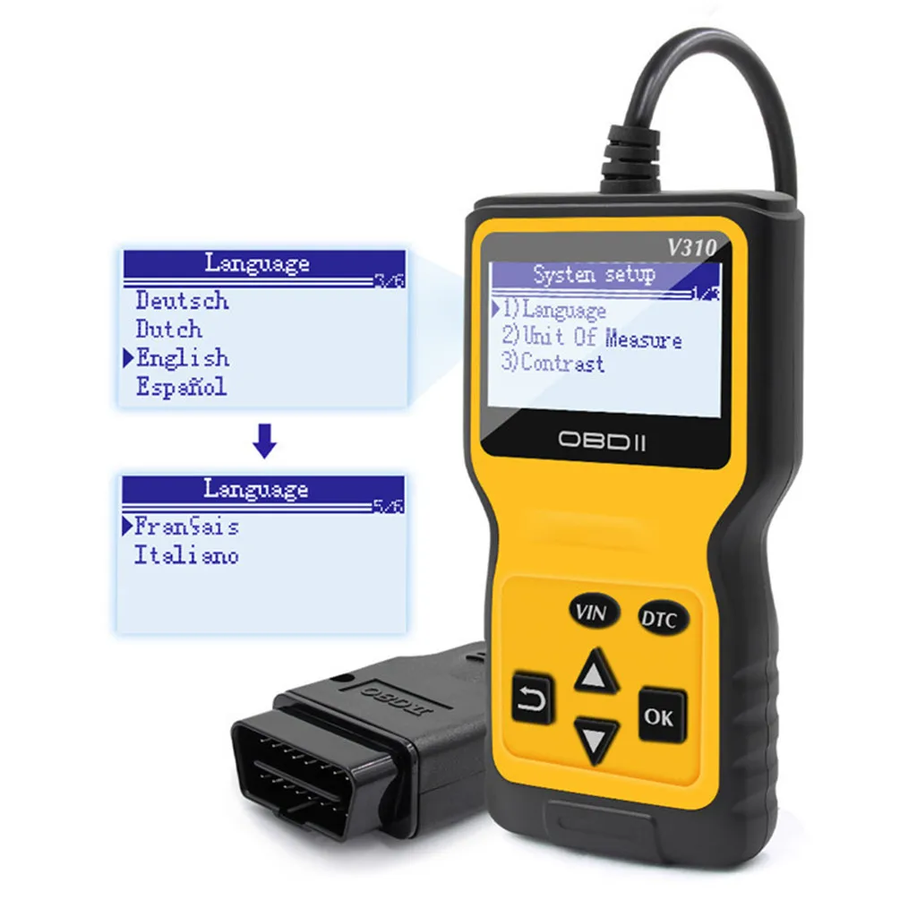 Kongyide Автомобильный сканер, тестер тормозной жидкости V310 OBD2 OBDII, Автомобильный сканер для проверки кода двигателя, диагностический сканер, инструмент US je21