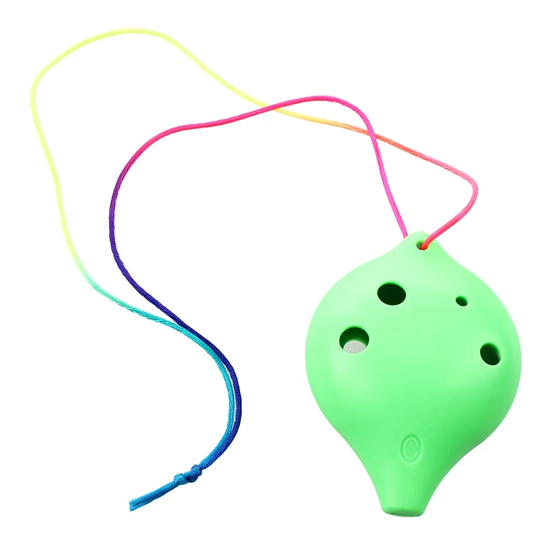 

Ocarina Ceramic 6 Hole Alto C Musical Wind Instrutment Gift Legend of Time Flute Green