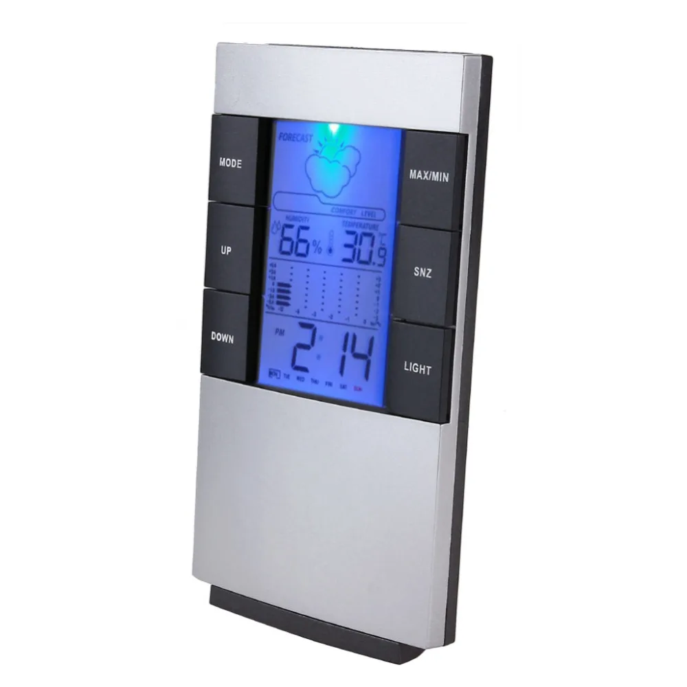 

Indoor Digital Hygrometer Thermometer Temperature Humidity Meter Alarm Clock temp probe kitchen thermometer Multi-functional