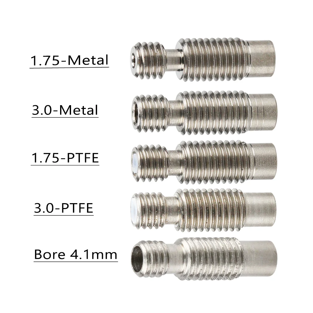 3d принтер E3D V6 нагрев Hotend горло для 1,75/3,0/4,1 мм цельнометаллический/с PTFE, нержавеющая сталь дистанционного питания трубы