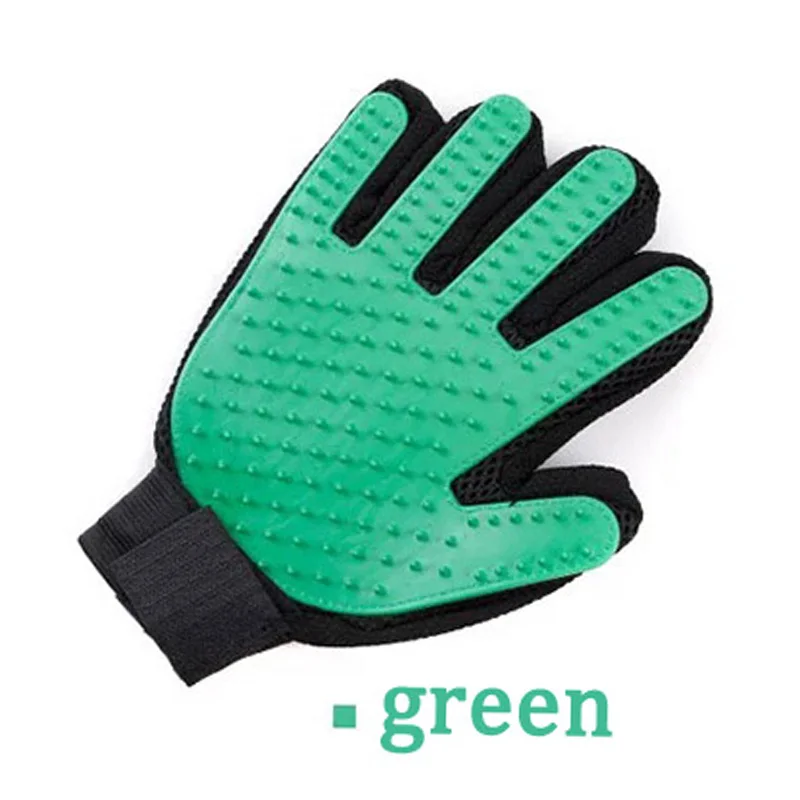 Высококачественные перчатки для кошек, кошек, уход за собаками, щетка для волос, гребень, перчатки для собак, массажные перчатки для чистки пальцев - Цвет: green