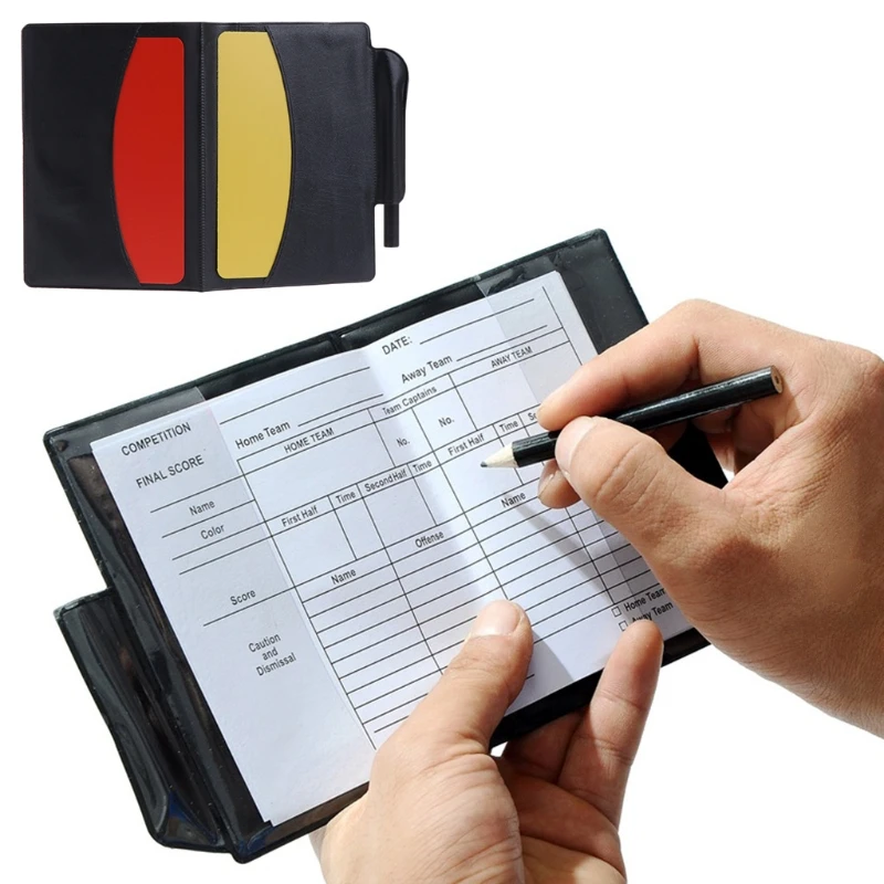 New Sport font b Football b font Soccer Referee Wallet Notebook with Red Card and Yellow