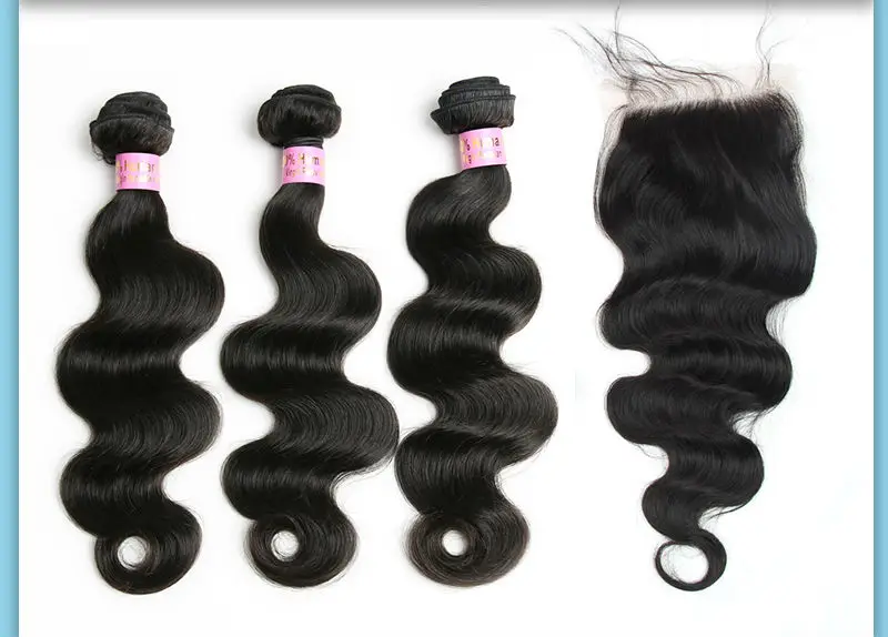 Grade 7A peruvian virgin hair with closure 8-30 inch unprocessed virgin peruvian hair with closure natural color body wave hair (6)