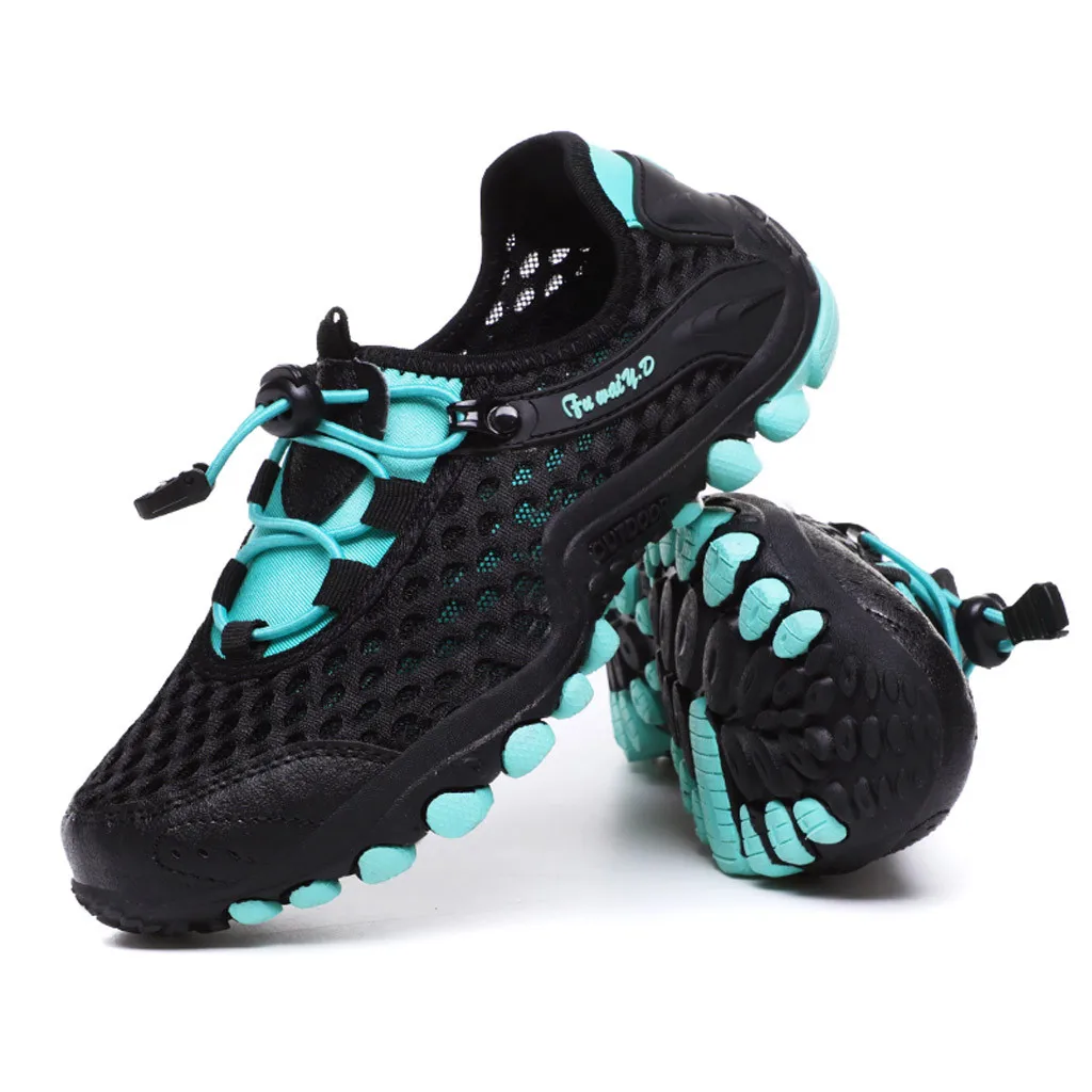 BU Letter Print Summer Beach Sneakers Elastic band Women's Shoes Water Sports Seaside Beach Surfing Flat Footwear US Code J26 - Цвет: BU