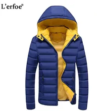 L’erfoe Winter Thick Padded Parka Men Jacket Coat Wadded Long Hooded Casual Warm Snow Windbreaker Overcoat Male Jackets