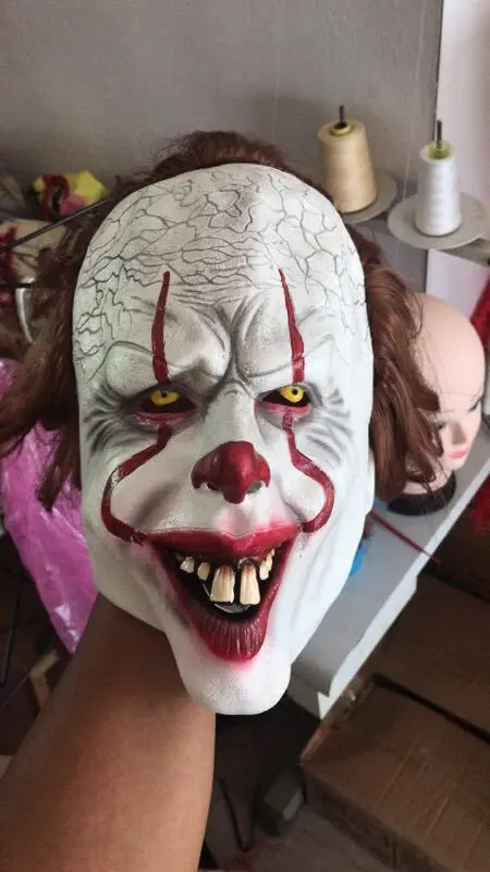 Светодиодный Pennywise страшный клоун Джокер маска страшная Маска Клоун для косплея вечерние маски реквизит Стивен Кинг это Маска Клоун для косплея Вечерние