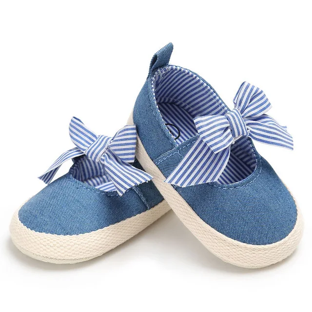 Chaussures princesse pour bébés filles | Robe antidérapante, semelle souple, gros nœud rayé, pour bébés tout-petits, bébés bébés, premiers marcheurs, Mary Jane, 2019