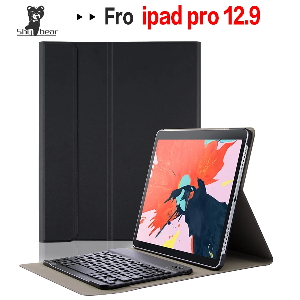 

PU Leather Case for 2018 Released IPad Pro 12.9'' Tablet A1983 Removable Bluetooth Keyboard Cover Case with Auto Wake/sleep